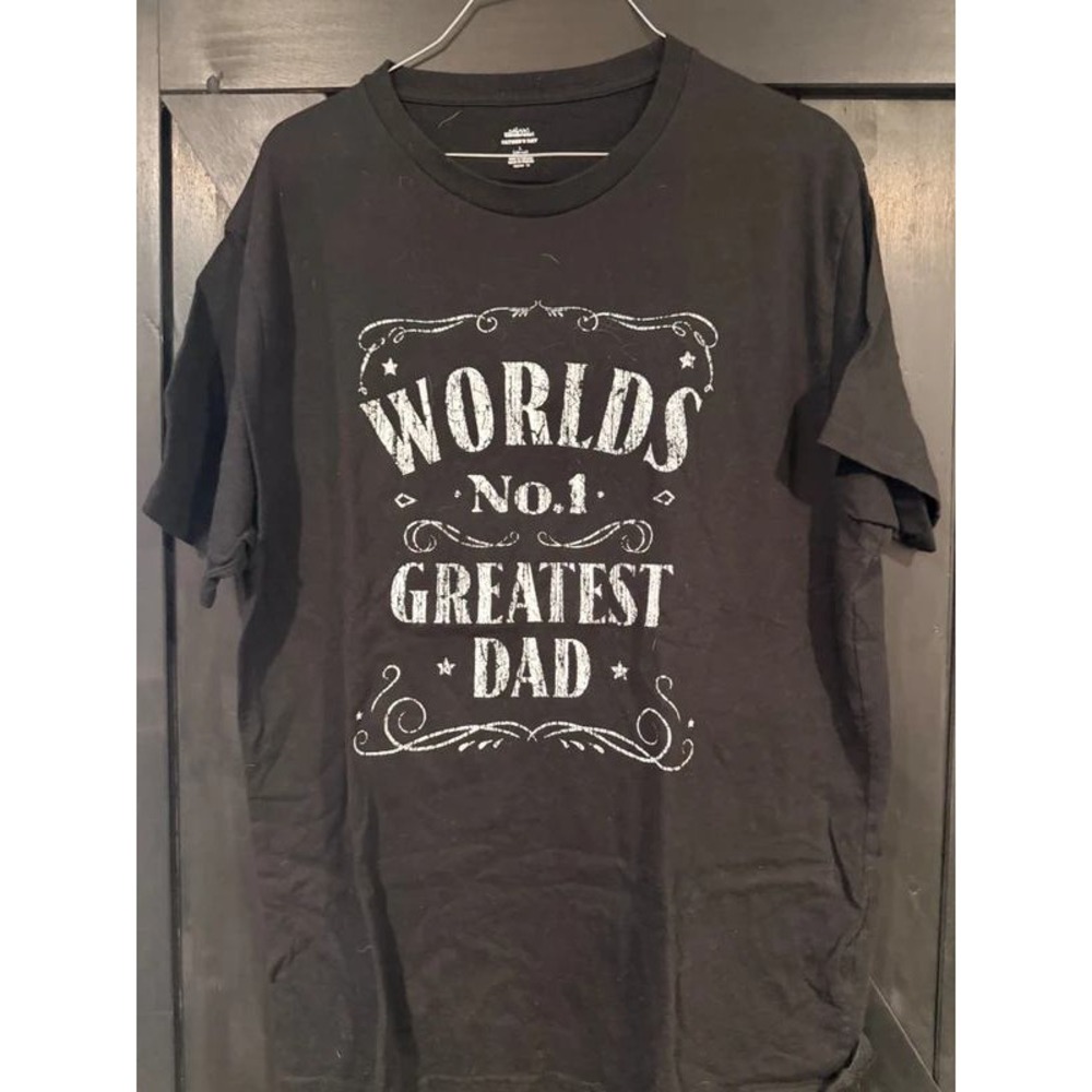 Way To Celebrate Mens Worlds No 1 Greatest Dad Graphic T-Shirt Black Large L